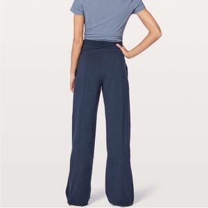 Lululemon Take It Easy Pants, Wide-Leg, Navy Blue, Sz 10